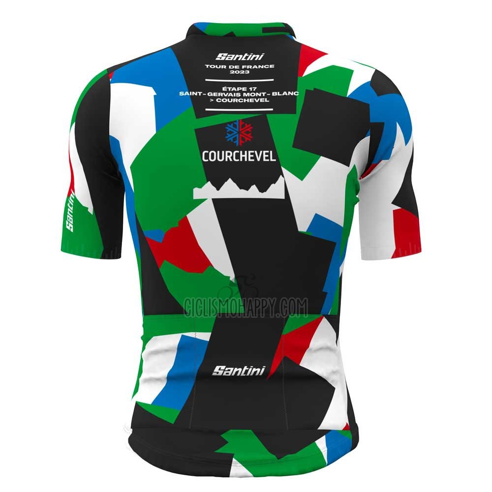 Tour de France Cycling Jersey Bib Short 2023 Men Short Sleeve Black Blue